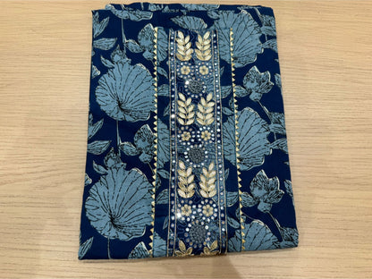 Cotton Hand Work Suit with Chiffon Dupatta