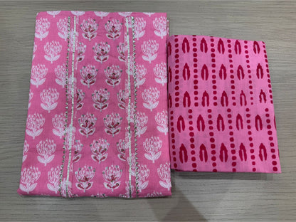 Cotton Hand Work Suit with Chiffon Dupatta