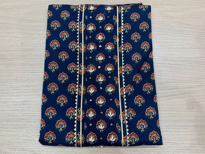 Cotton Hand Work Suit with Chiffon Dupatta
