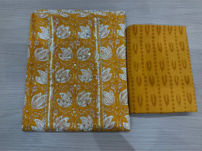 Cotton Hand Work Suit with Chiffon Dupatta