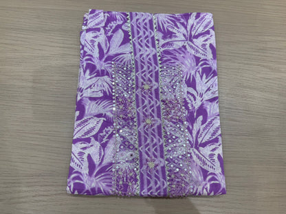 Cotton Hand Work Suit with Chiffon Dupatta