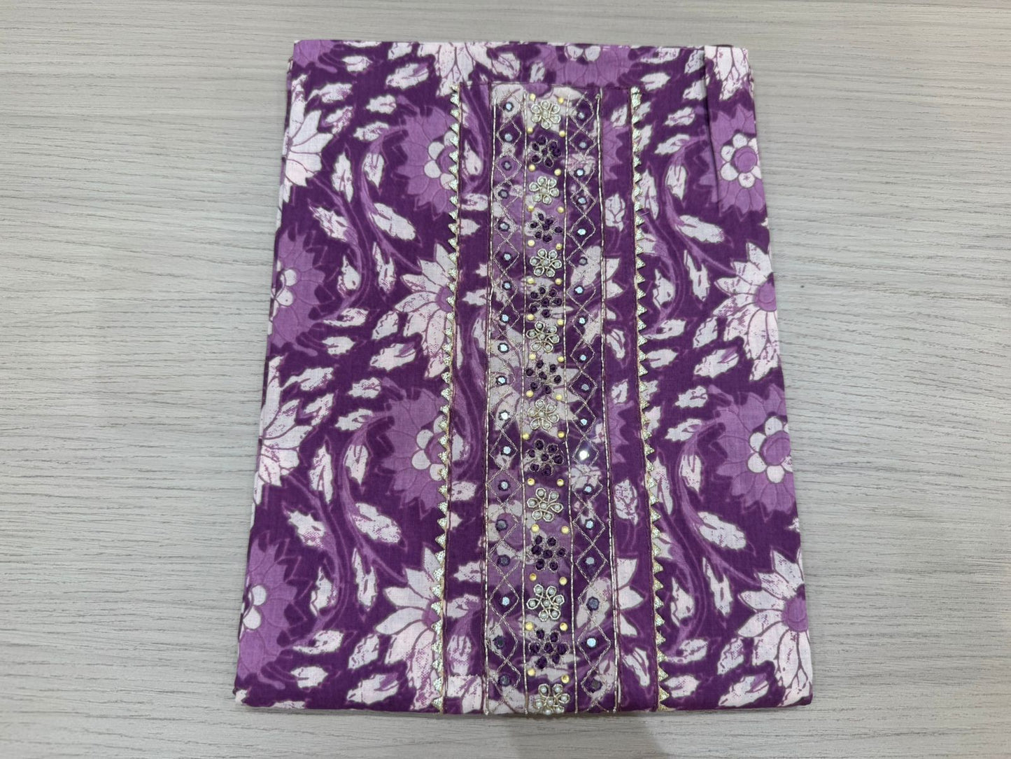 Cotton Hand Work Suit with Chiffon Dupatta