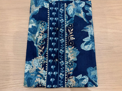 Cotton Hand Work Suit with Chiffon Dupatta
