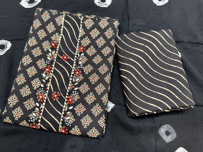 Cotton Hand Work Suit with Chiffon Dupatta