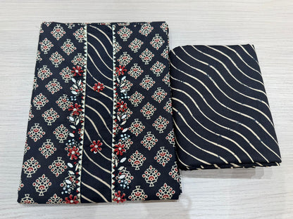 Cotton Hand Work Suit with Chiffon Dupatta