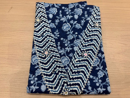 Cotton Hand Work Suit with Chiffon Dupatta