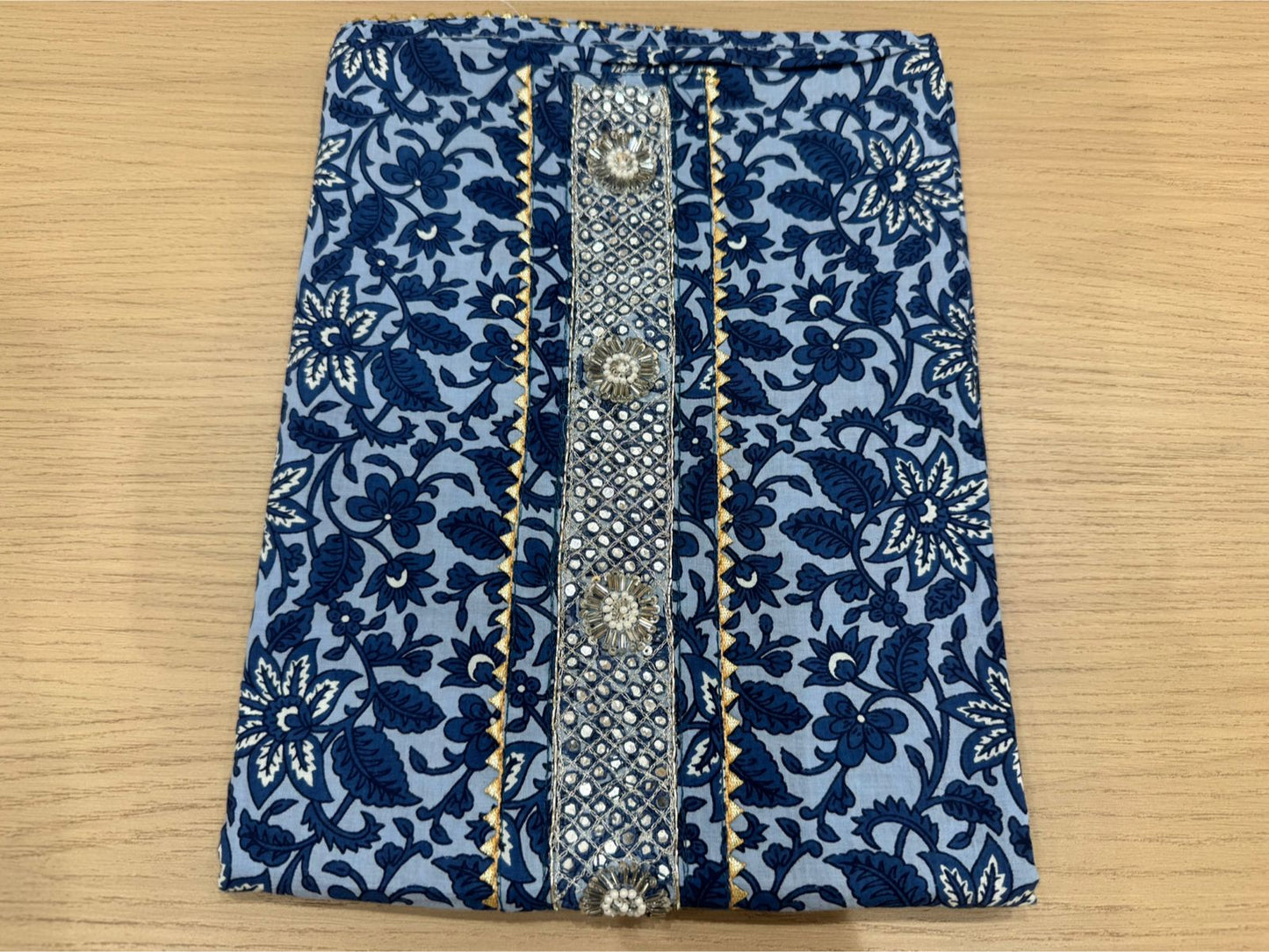 Cotton Hand Work Suit with Chiffon Dupatta