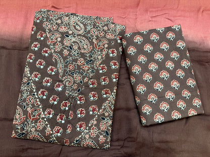 Cotton Hand Work Suit with Chiffon Dupatta