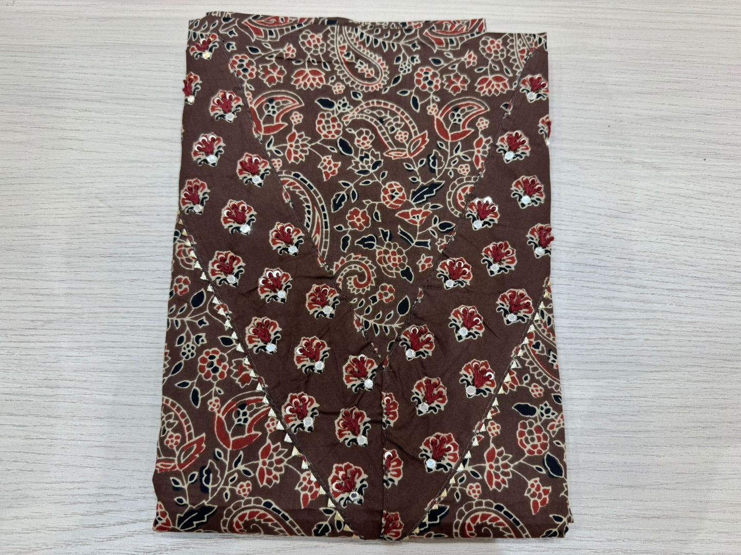 Cotton Hand Work Suit with Chiffon Dupatta