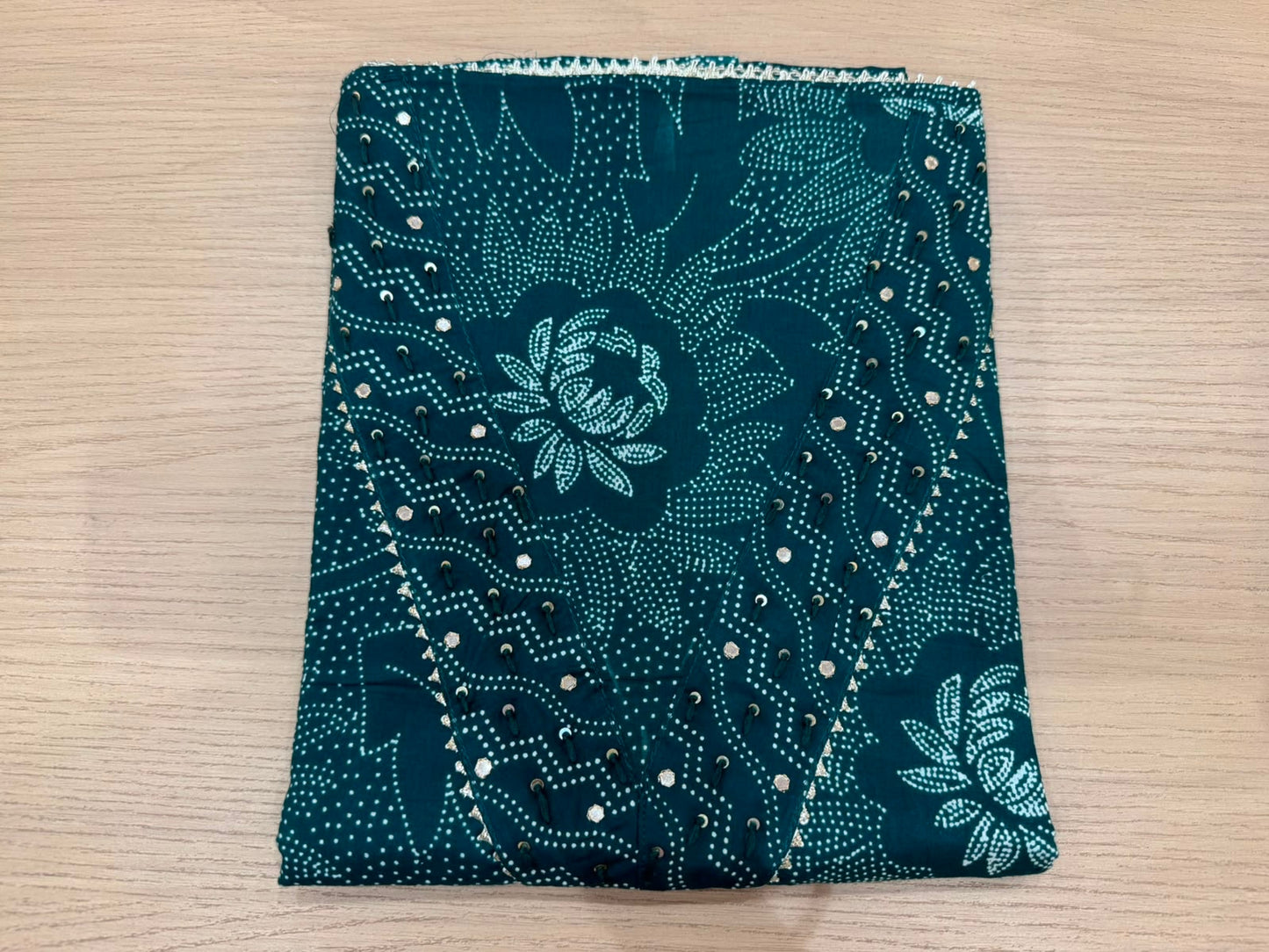 Cotton Hand Work Suit with Chiffon Dupatta