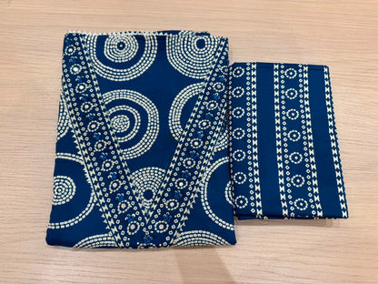 Cotton Hand Work Suit with Chiffon Dupatta