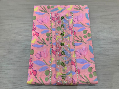 Cotton Hand Work Suit with Chiffon Dupatta
