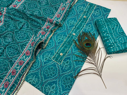 Cotton Embroidery Suit with Cotton Dupatta