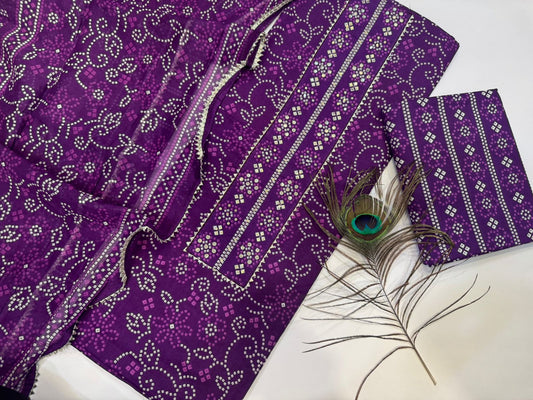 Cotton Embroidery Suit with Cotton Dupatta