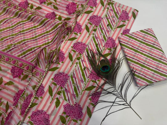 Cotton Embroidery Suit with Cotton Dupatta