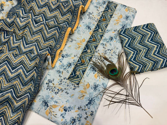 Cotton Embroidery Suit with Cotton Dupatta