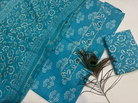 Cotton Embroidery Suit with Cotton Dupatta
