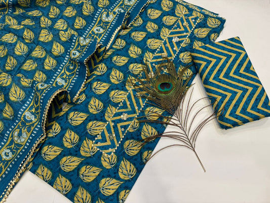 Cotton Embroidery Suit with Cotton Dupatta