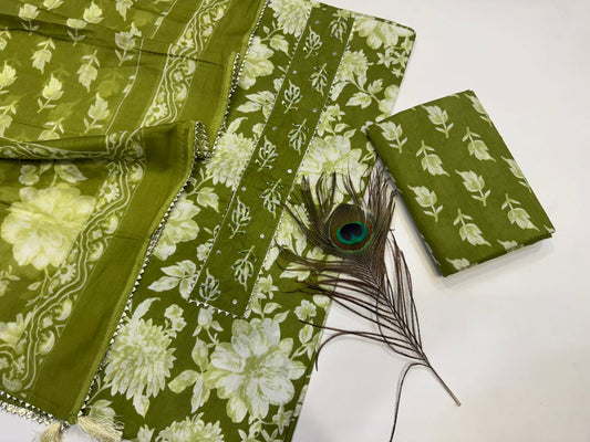 Cotton Embroidery Suit with Cotton Dupatta