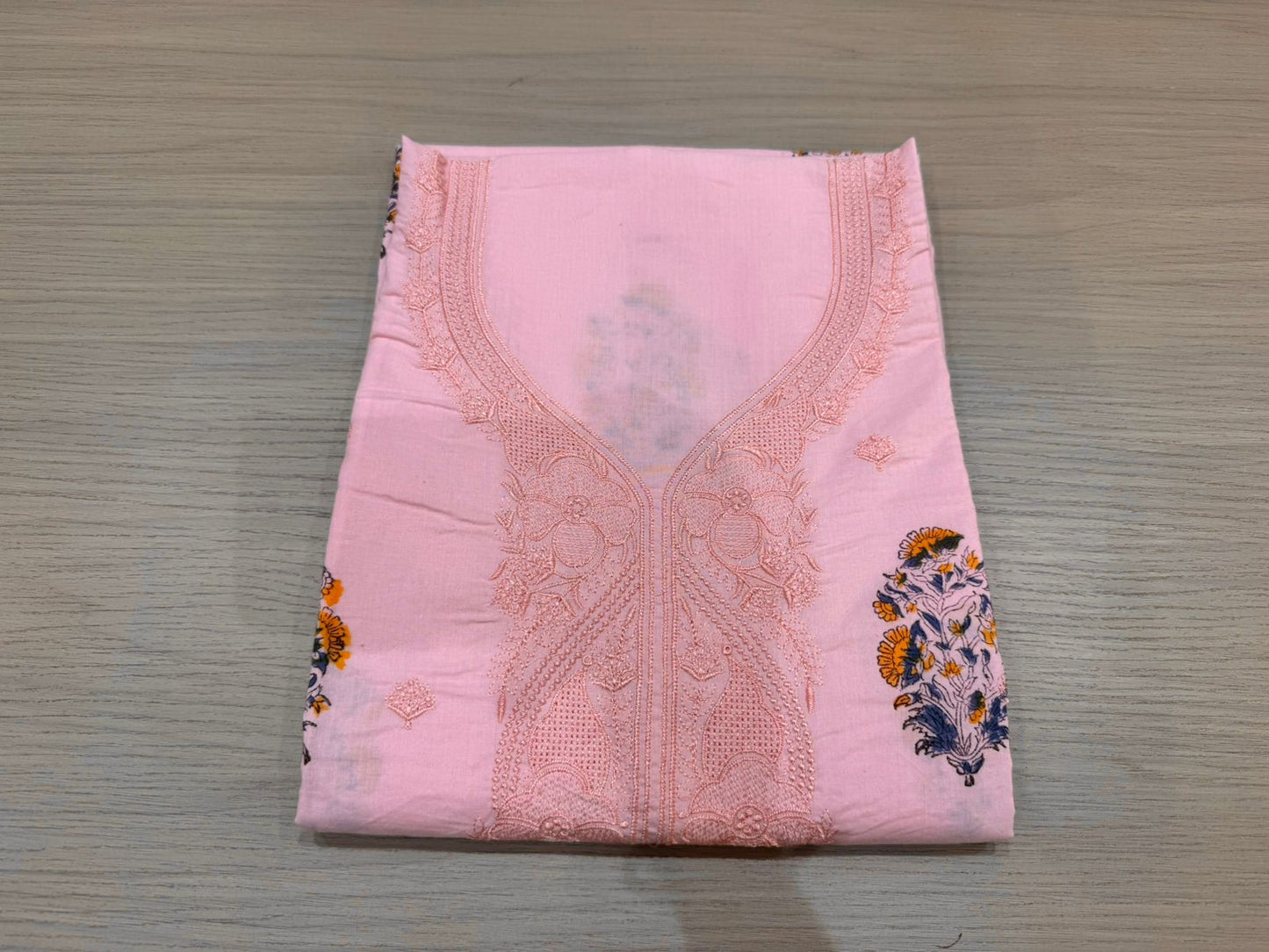 Cotton Embroidery Suit with Mul Mul Dupatta