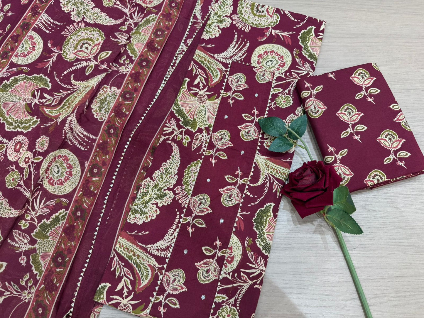 Cotton Embroidery Suit with Cotton Dupatta