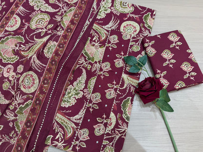 Cotton Embroidery Suit with Cotton Dupatta