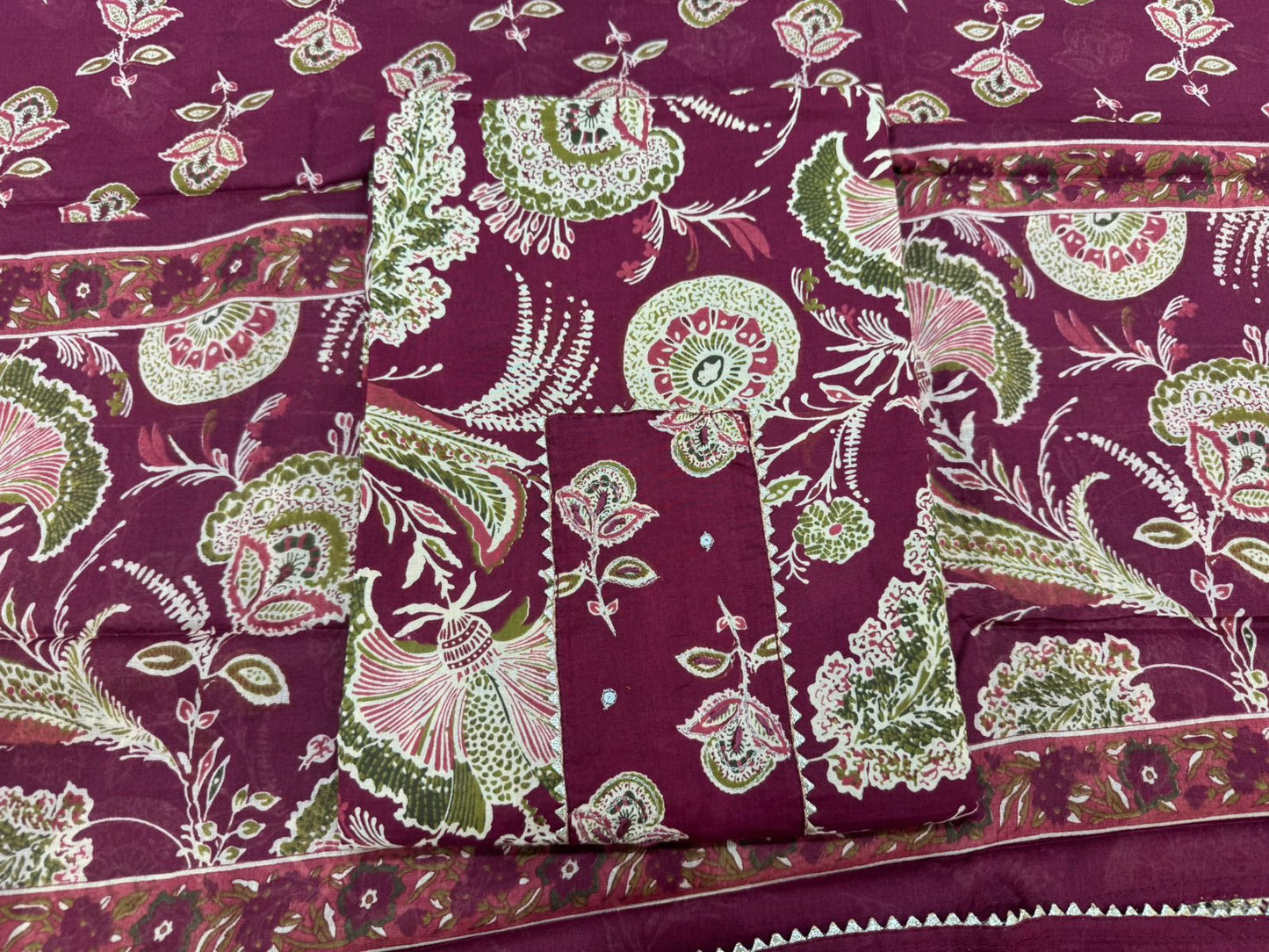 Cotton Embroidery Suit with Cotton Dupatta