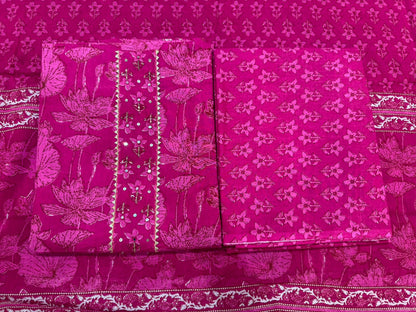 Cotton Embroidery Suit with Cotton Dupatta