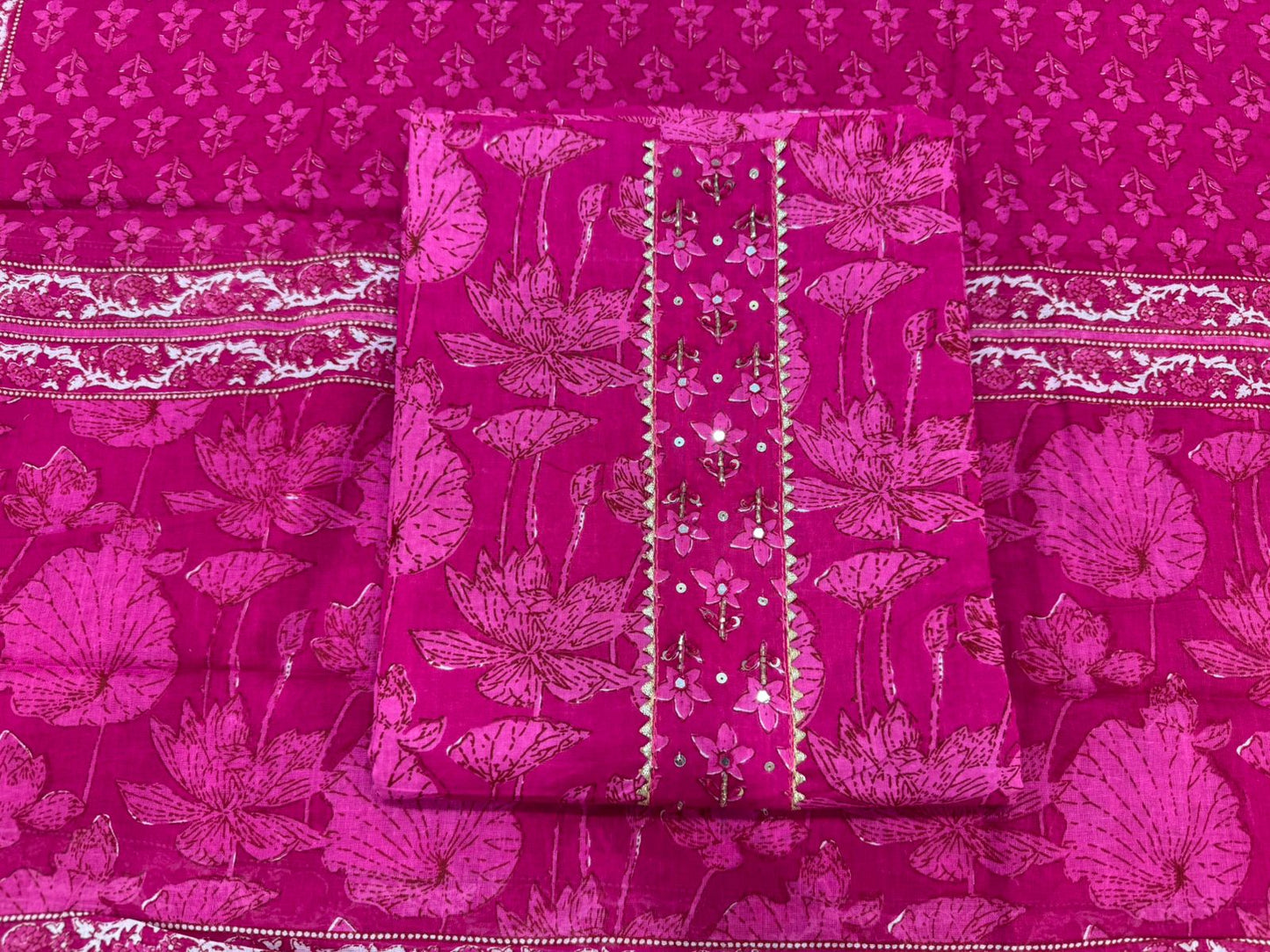 Cotton Embroidery Suit with Cotton Dupatta
