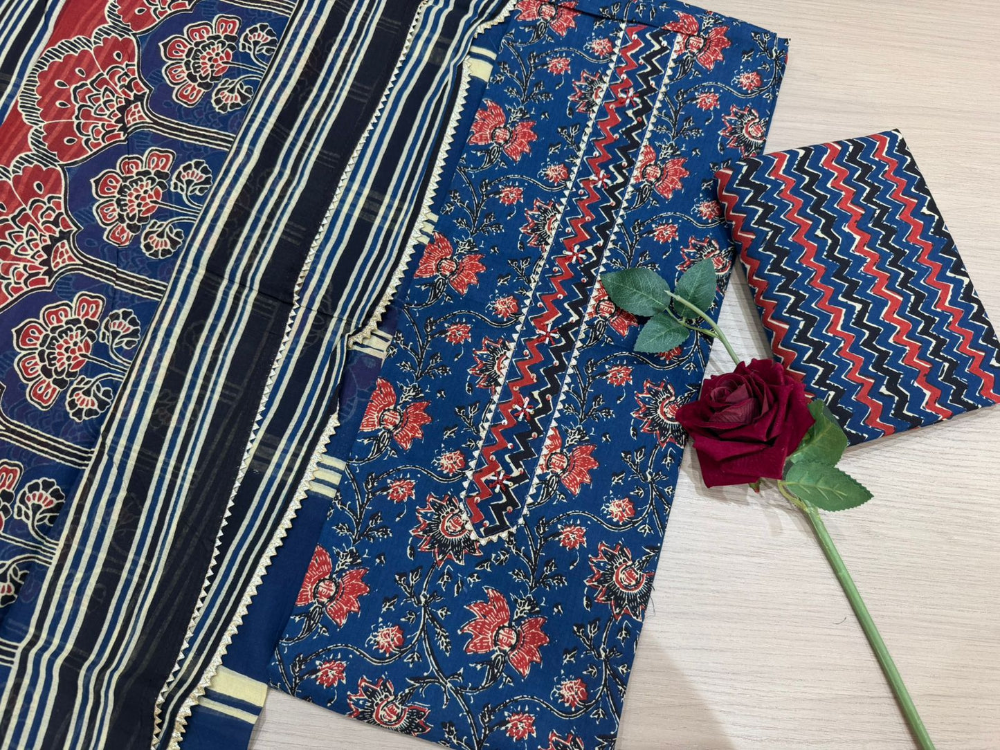 Cotton Embroidery Suit with Cotton Dupatta