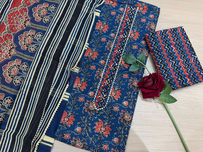 Cotton Embroidery Suit with Cotton Dupatta
