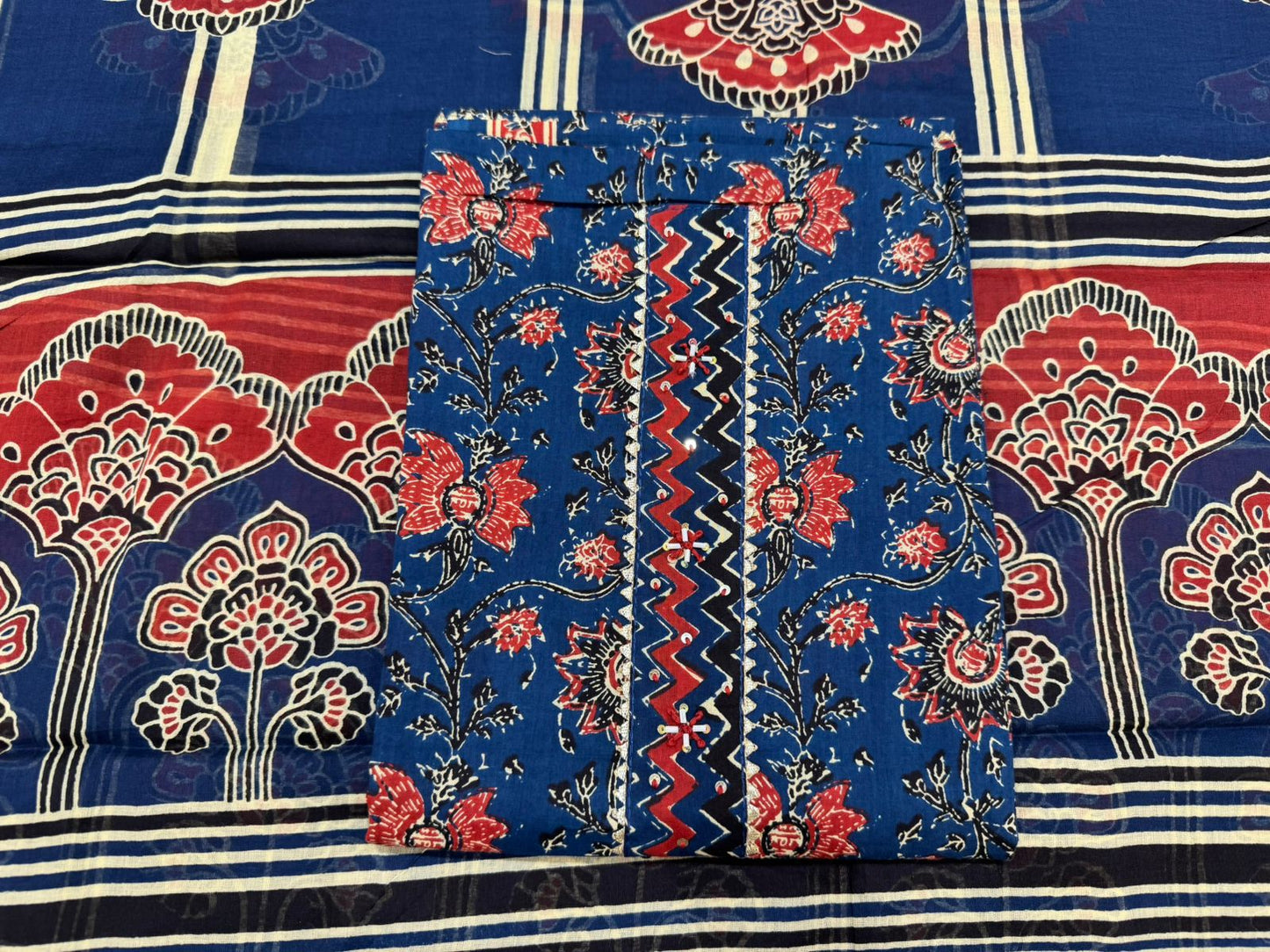 Cotton Embroidery Suit with Cotton Dupatta