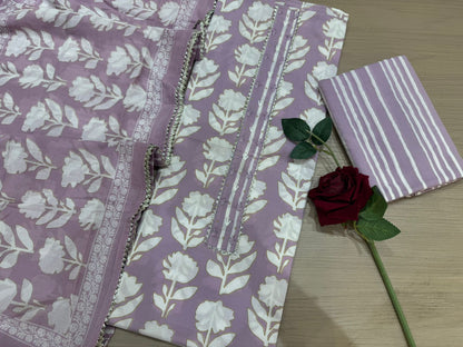 Cotton Embroidery Suit with Cotton Dupatta