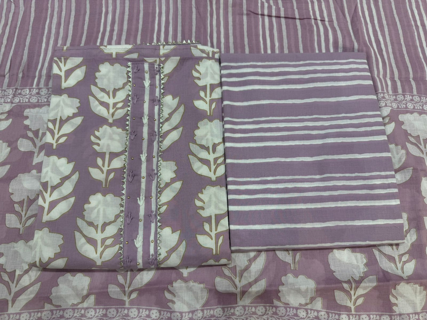 Cotton Embroidery Suit with Cotton Dupatta