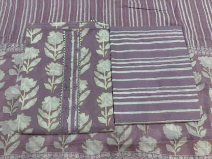 Cotton Embroidery Suit with Cotton Dupatta