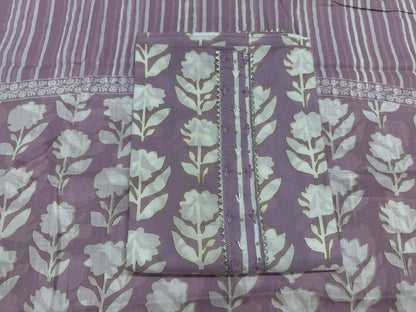 Cotton Embroidery Suit with Cotton Dupatta