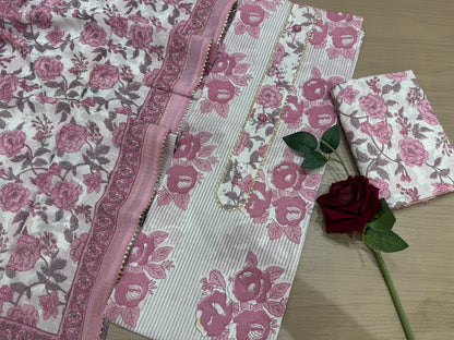 Cotton Embroidery Suit with Cotton Dupatta
