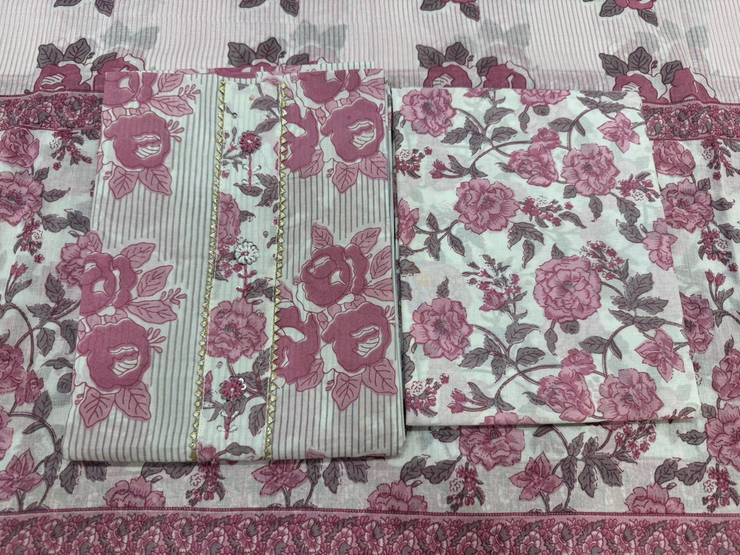 Cotton Embroidery Suit with Cotton Dupatta
