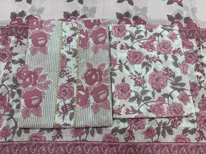 Cotton Embroidery Suit with Cotton Dupatta