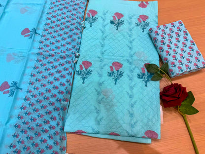Cotton Embroidery Suit with Mul Mul Dupatta
