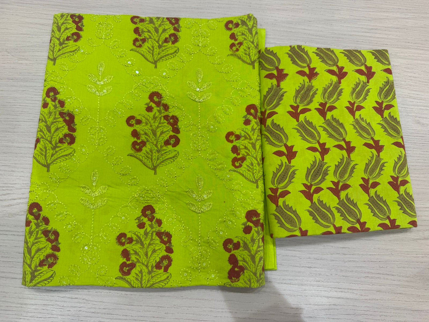 Cotton Embroidery Suit with Mul Mul Dupatta