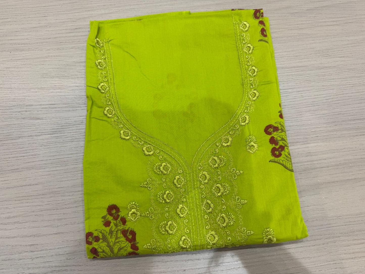 Cotton Embroidery Suit with Mul Mul Dupatta
