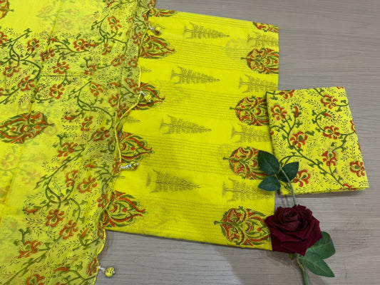 Cotton Embroidery Suit with Mul Mul Dupatta