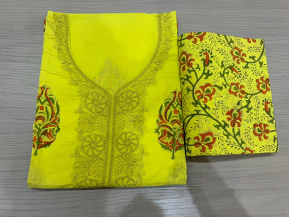 Cotton Embroidery Suit with Mul Mul Dupatta