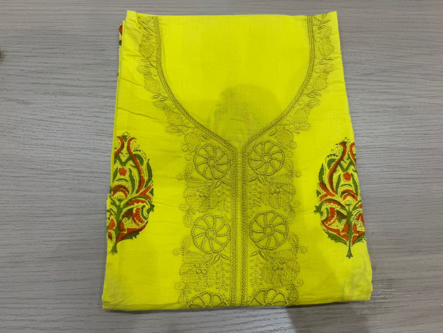 Cotton Embroidery Suit with Mul Mul Dupatta