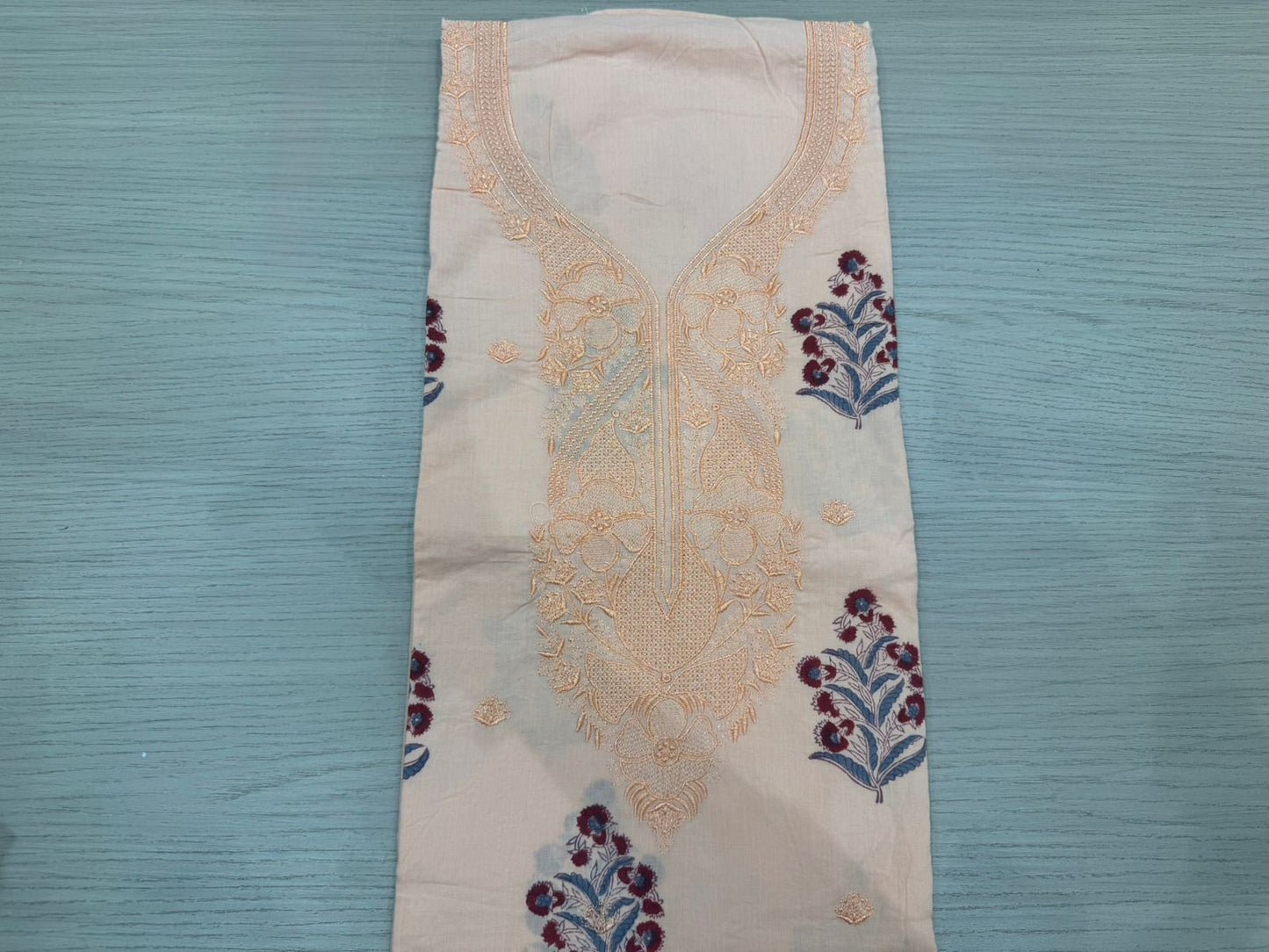 Cotton Embroidery Suit with Mul Mul Dupatta