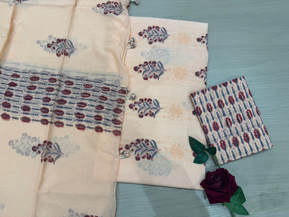 Cotton Embroidery Suit with Mul Mul Dupatta