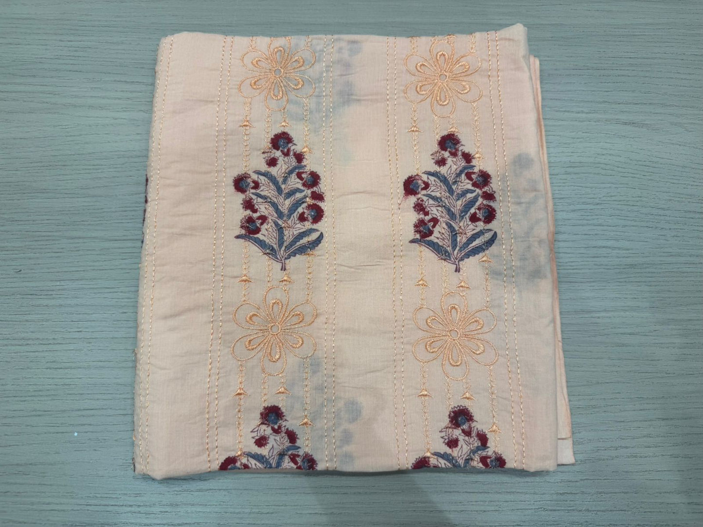 Cotton Embroidery Suit with Mul Mul Dupatta