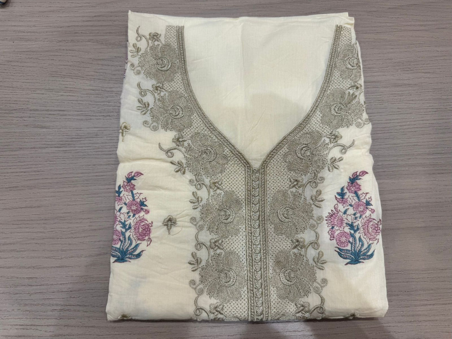 Cotton Embroidery Suit with Mul Mul Dupatta