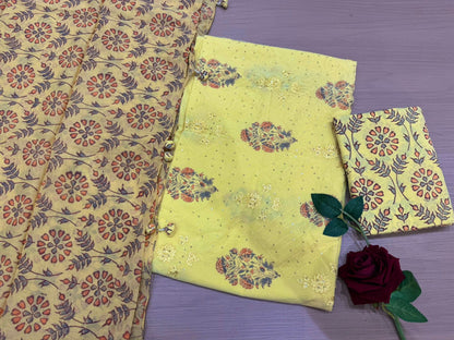 Cotton Embroidery Suit with Mul Mul Dupatta